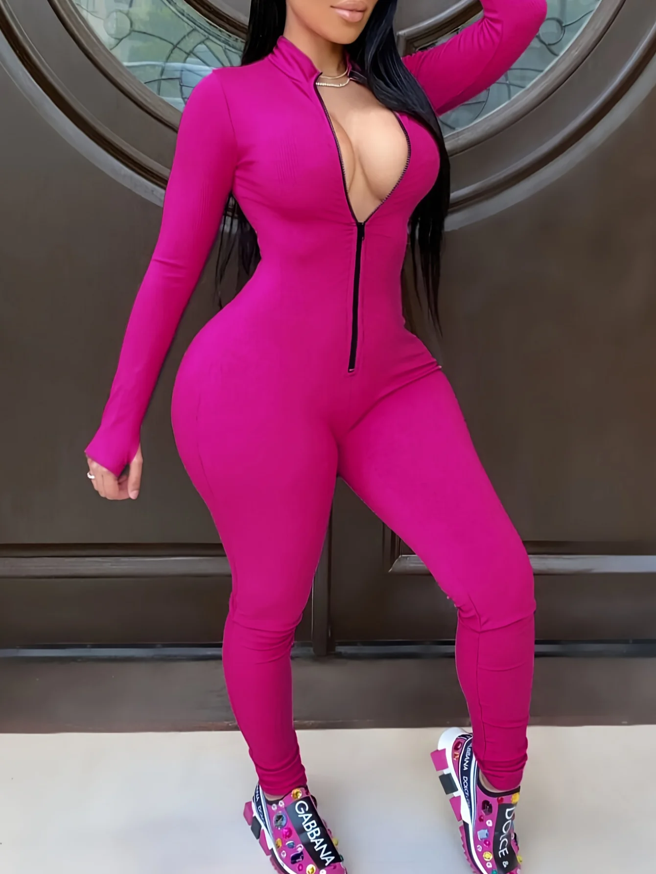 LW Plus Size Sportswear Zipper Design Jumpsuit Women Solid Long Sleeve Bodycon Fashion Sports Jumpsuits Casual Fitness Overall
LW Plus Size Sportswear Zipper Design Jumpsuit Women Solid Long Sleeve Bodycon Fashion Sports Jumpsuits Casual Fitness Overall
