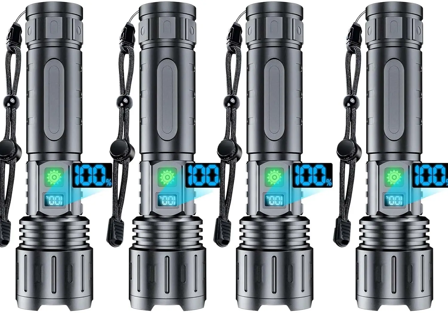 2000 Lumens Rechargeable LED Flashlight, Zoomable with Power Display, IPX5 Waterproof for Camping, 20H Runtime
2000 Lumens Rechargeable LED Flashlight, Zoomable with Power Display, IPX5 Waterproof for Camping, 20H Runtime