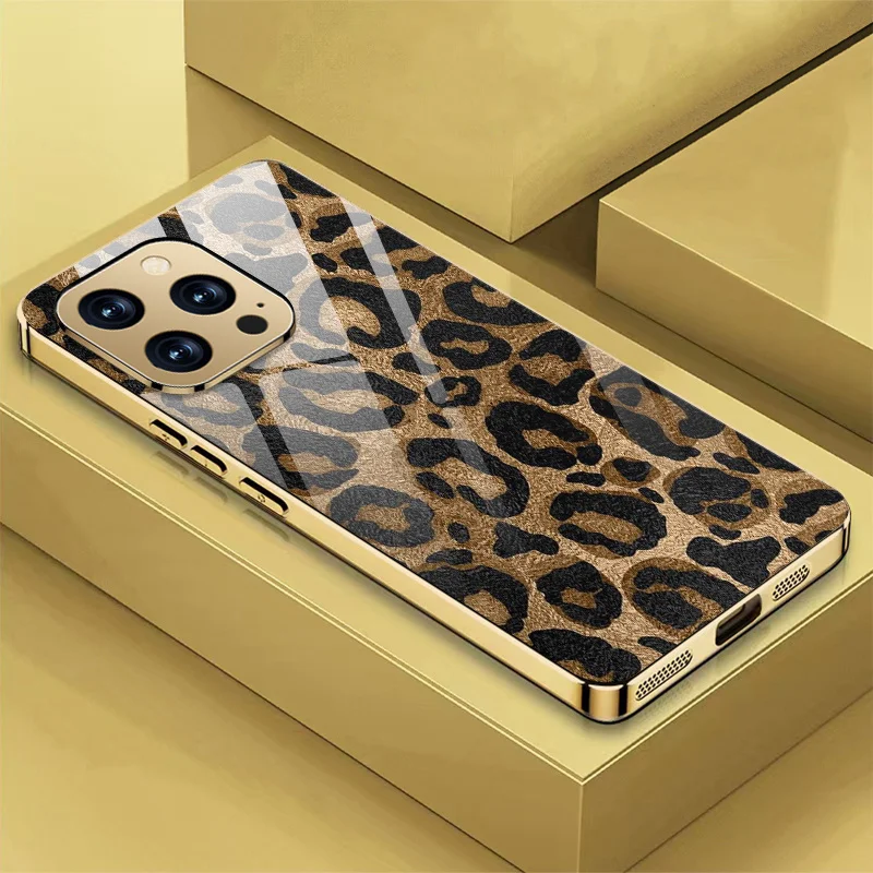 New Bright Electroplated Tempered Glass Back Leopard Print Pattern Phone Case for iPhone 17, 16, 15, 14, 13, 12, 11, etc
New Bright Electroplated Tempered Glass Back Leopard Print Pattern Phone Case for iPhone 17, 16, 15, 14, 13, 12, 11, etc