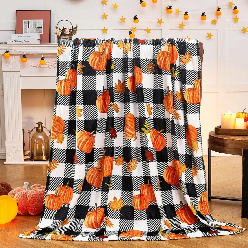 Autumn pumpkin leaf checkered blanket creates a warm home atmosphere (50 "x60")
Autumn pumpkin leaf checkered blanket creates a warm home atmosphere (50 "x60")