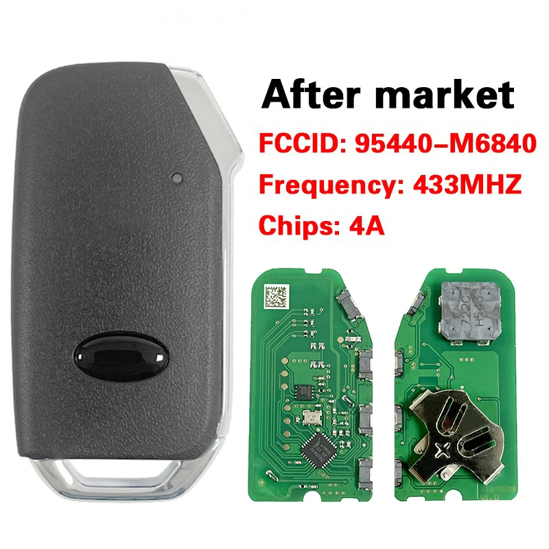 CN051296 послепродажного обслуживания, 4 кнопки, умный дистанционный ключ FCC 95440-M6840, 4A чип, 433 МГц, без ключа для KIA Cerato 2021-2022
CN051296 послепродажного обслуживания, 4 кнопки, умный дистанционный ключ FCC 95440-M6840, 4A чип, 433 МГц, без ключа для KIA Cerato 2021-2022