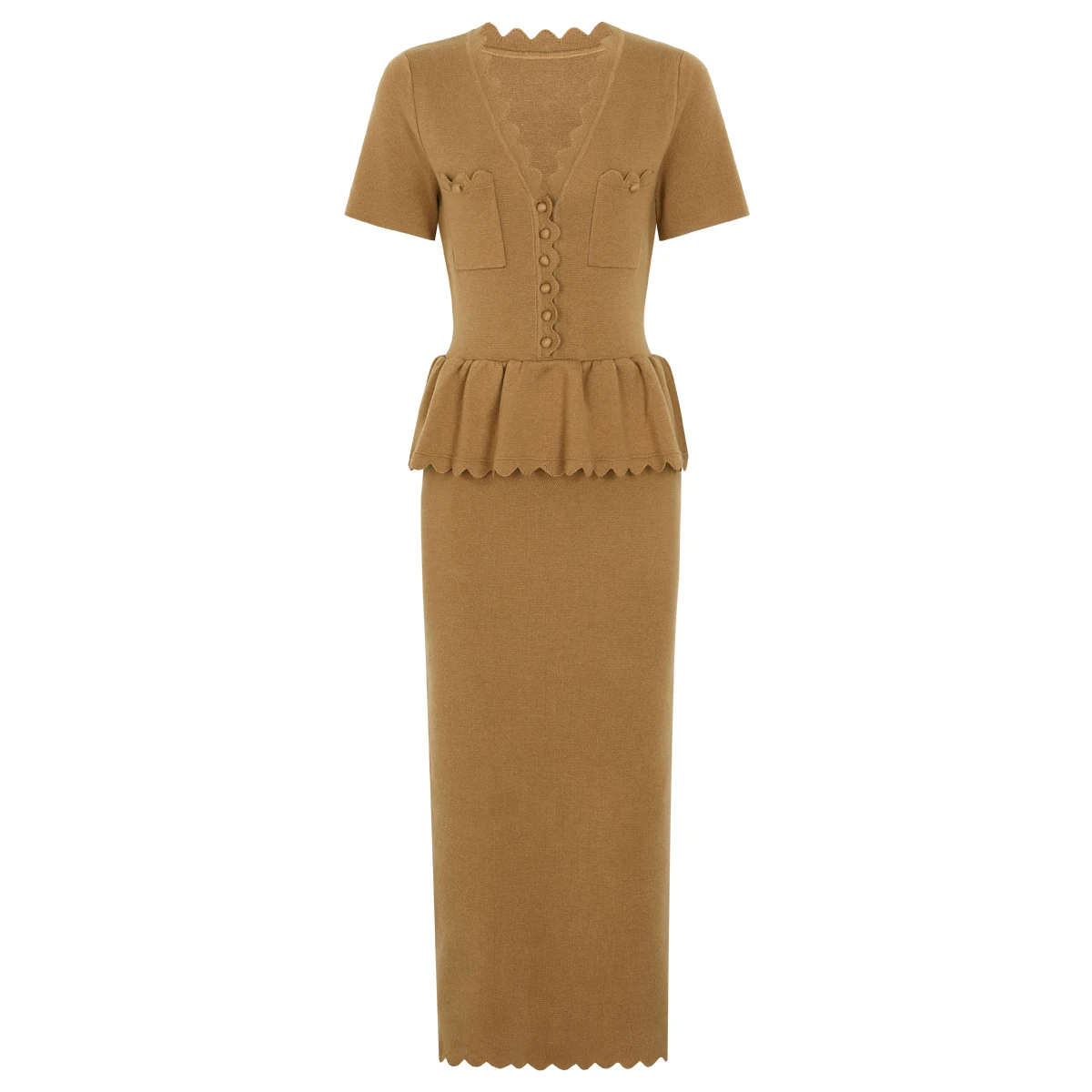 26134 Two Color High-quality Summer New Elastic Knitted V-neck Ruffle Edge Slim Fit Short Sleeved Long Women's Dress
26134 Two Color High-quality Summer New Elastic Knitted V-neck Ruffle Edge Slim Fit Short Sleeved Long Women's Dress