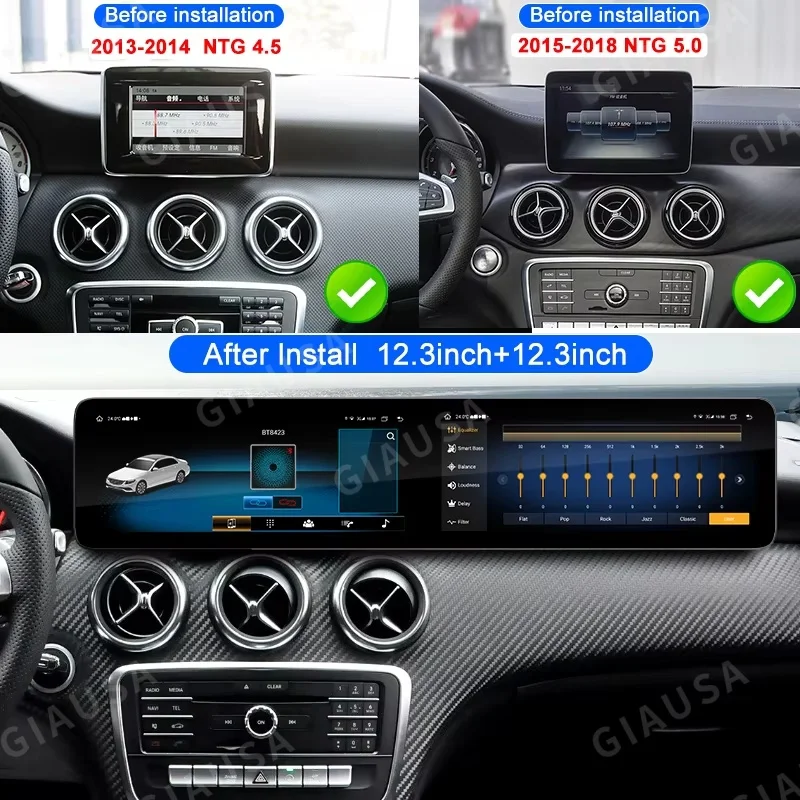 12.3" Dual Screen 8 Core Android 13 Car Multimedia Automotive For Mercedes-Benz A CLA GLA 2013~2018 GPS Navi Car Radio Head Unit
12.3" Dual Screen 8 Core Android 13 Car Multimedia Automotive For Mercedes-Benz A CLA GLA 2013~2018 GPS Navi Car Radio Head Unit