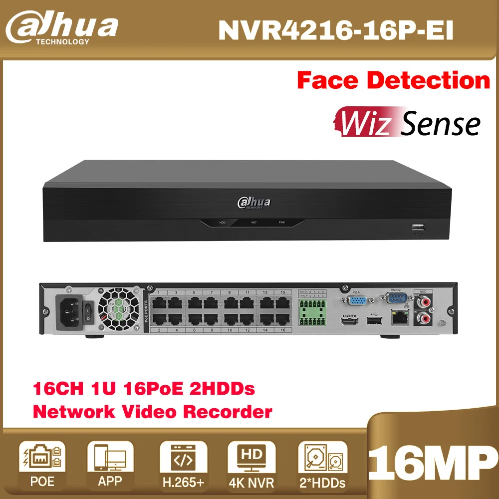 Оригинальный сетевой видеорегистратор Dahua NVR4216-16P-EI 16-канальный 1U 16PoE 2HDD WizSense с ИИ, поддержка NVR 32ТБ МАКС, EPTZ, распознавание лиц
Оригинальный сетевой видеорегистратор Dahua NVR4216-16P-EI 16-канальный 1U 16PoE 2HDD WizSense с ИИ, поддержка NVR 32ТБ МАКС, EPTZ, распознавание лиц