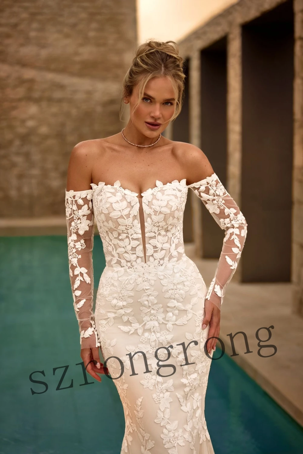 Boat Collar Boho Lace Wedding Dress Appliques Mermaid Sexy Backless Bridesmaid Gown with Train Customized свадебное платье
Boat Collar Boho Lace Wedding Dress Appliques Mermaid Sexy Backless Bridesmaid Gown with Train Customized свадебное платье