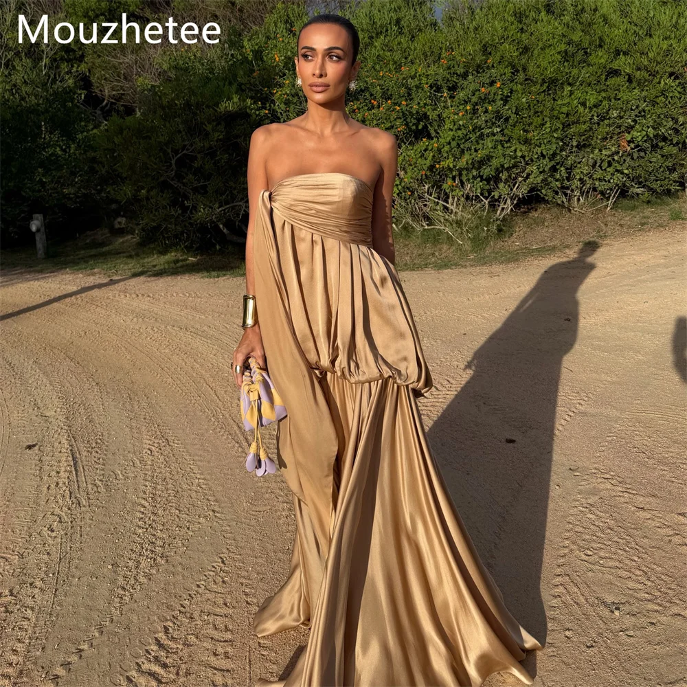 Mouzhetee A-Line Strapless Bow Simple Elegant Evening Dresses Formal Dresses for Women Classic Prom Gowns Custom Made 2026
Mouzhetee A-Line Strapless Bow Simple Elegant Evening Dresses Formal Dresses for Women Classic Prom Gowns Custom Made 2026