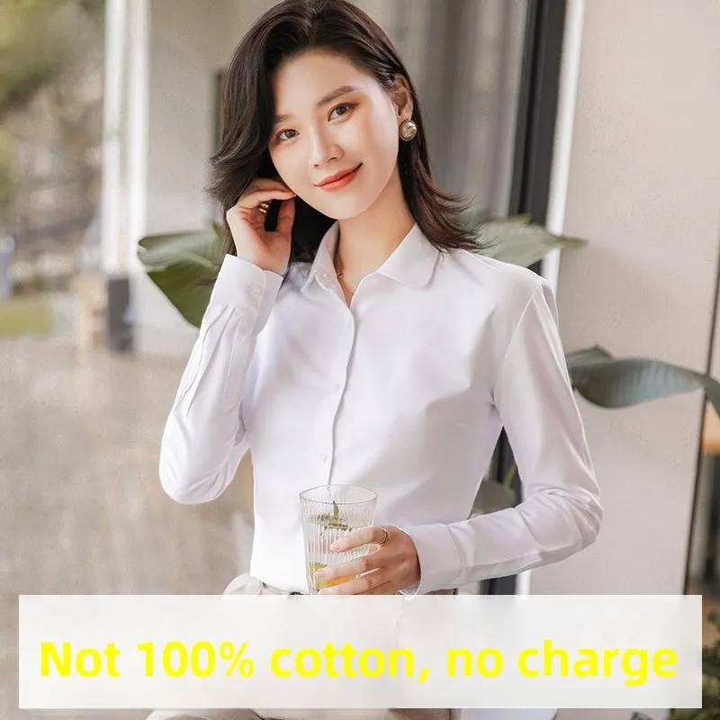 Pure Cotton Long Sleeve White Shirt Women Casual Oxford Weave Doll Collar Base round Neck Professional Shirt Comfortable Fit
Pure Cotton Long Sleeve White Shirt Women Casual Oxford Weave Doll Collar Base round Neck Professional Shirt Comfortable Fit