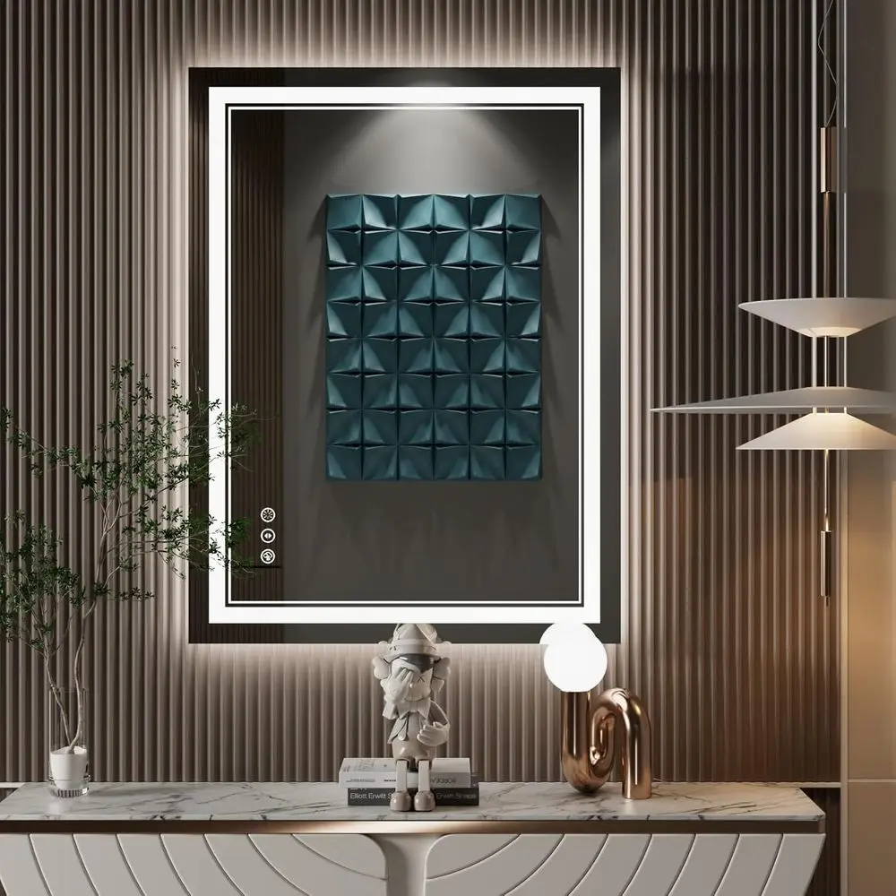 24x32 Inch LED Bathroom Mirror with Lights, ront Light and Backlit Anti-og Dimmable Memory Lighted Vanity Mirror, Shatterproo Wa
24x32 Inch LED Bathroom Mirror with Lights, ront Light and Backlit Anti-og Dimmable Memory Lighted Vanity Mirror, Shatterproo Wa