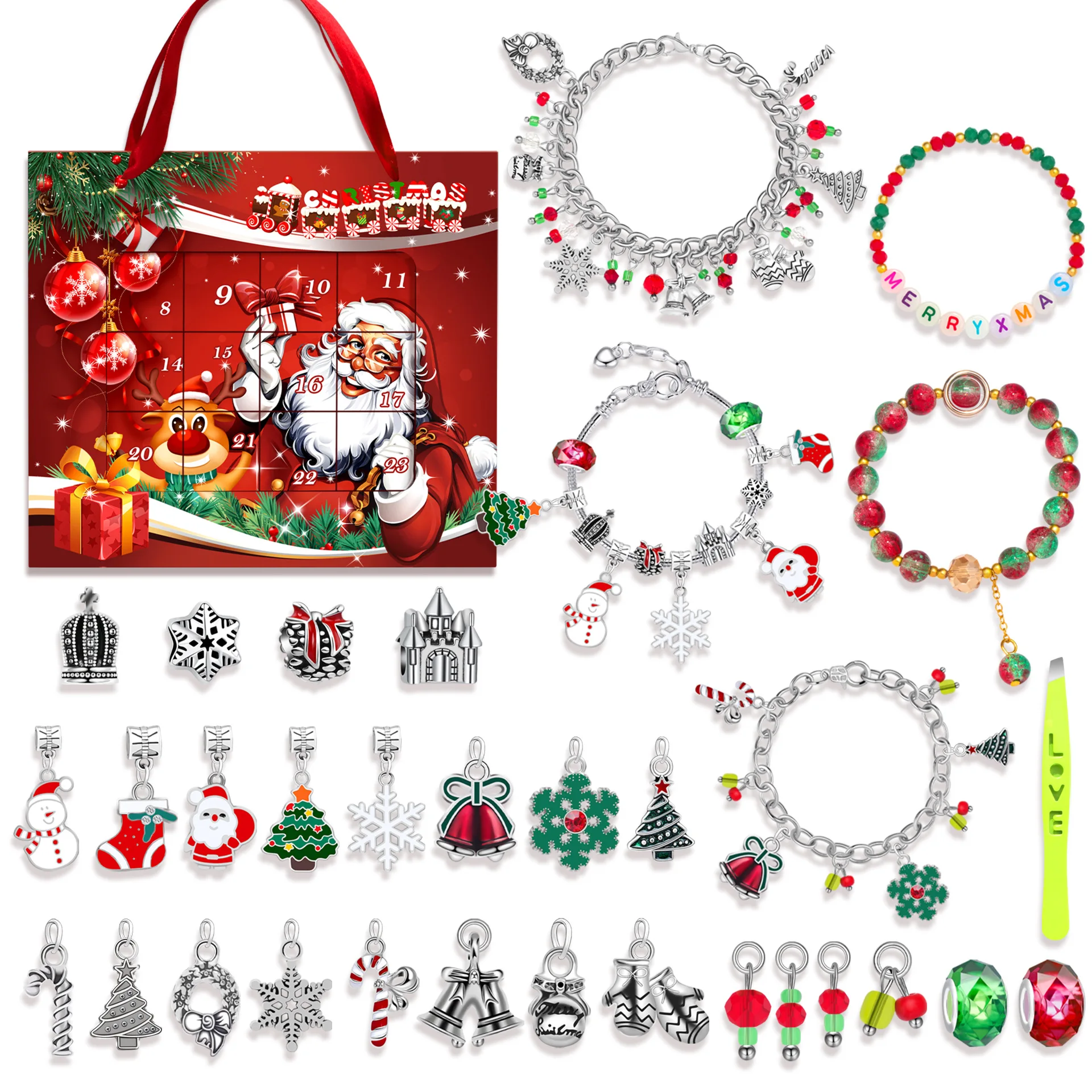 Christmas Calendar Bracelet 24 Days Christmas Countdown Calendar Bracelets Set DIY Jewelry Making Kit 2024 Christmas New Year
Christmas Calendar Bracelet 24 Days Christmas Countdown Calendar Bracelets Set DIY Jewelry Making Kit 2024 Christmas New Year