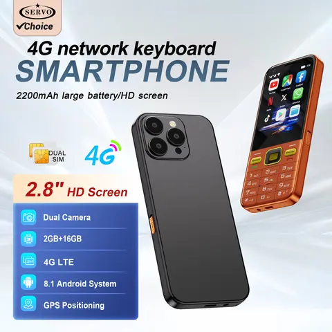 SERVO F6 Ultra Button Smartphone 2.8"Touch Display 4G LTE 2GB+16 GB Android Cellphone 2200mAh Dual SIM Standby WiFi Mobile Phone