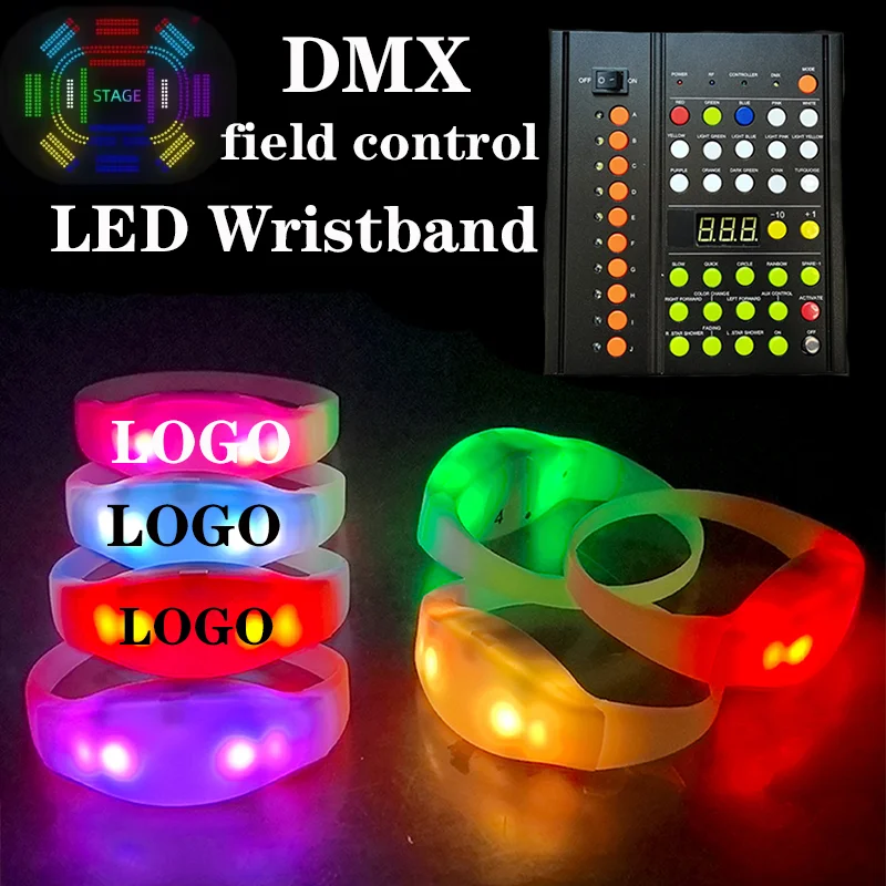 Remote-controlled LED bracelet with DMX function, customizable luminous bracelet for bars concerts weddings and parties.
Remote-controlled LED bracelet with DMX function, customizable luminous bracelet for bars concerts weddings and parties.