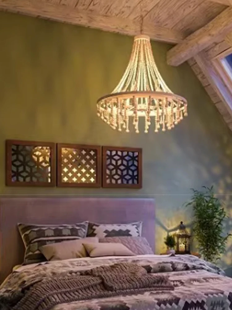 Staircase Vintage Bohemian Wooden Beads Decorative Chandelier Cottage Art Deco Bedroom French Style Pendant Lamp Lighting Lustre
Staircase Vintage Bohemian Wooden Beads Decorative Chandelier Cottage Art Deco Bedroom French Style Pendant Lamp Lighting Lustre
