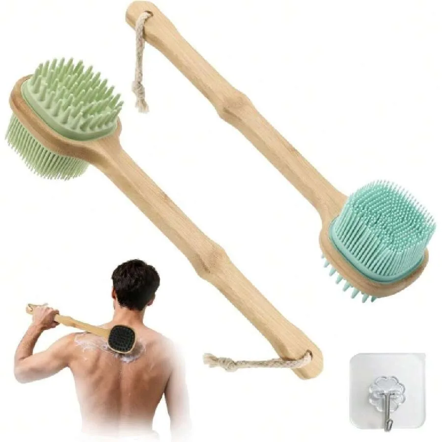 【New style】Silicone Back Scrubber For Shower, 2 PCS Silicone Bath Body Brush Loofah With Long Handle, Dual-Sided Shower Brush F
【New style】Silicone Back Scrubber For Shower, 2 PCS Silicone Bath Body Brush Loofah With Long Handle, Dual-Sided Shower Brush F