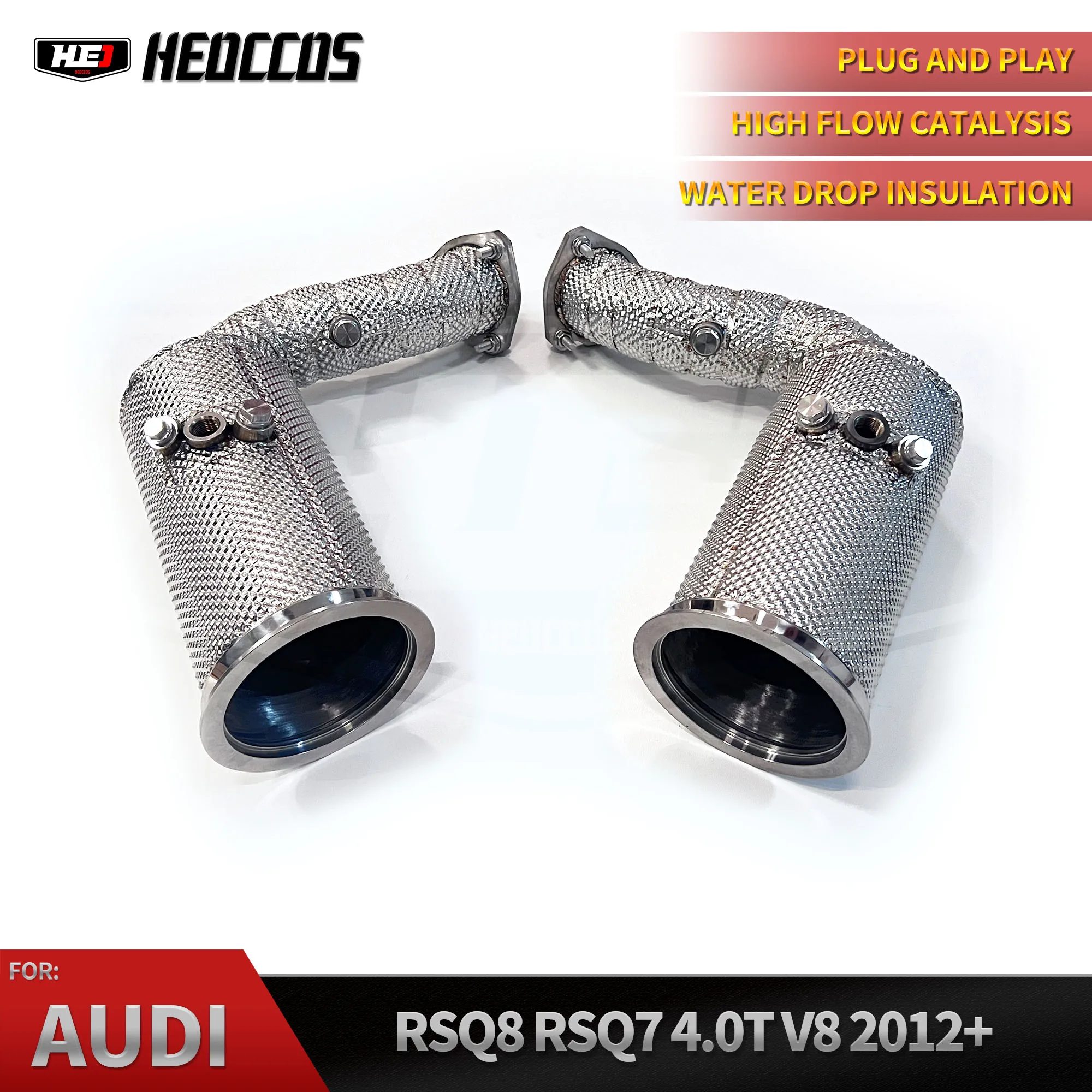 HEO Factory exhaust for AUDI RSQ7 RSQ8 4.0T V8 high flow catalyst downpipe with insulation
HEO Factory exhaust for AUDI RSQ7 RSQ8 4.0T V8 high flow catalyst downpipe with insulation