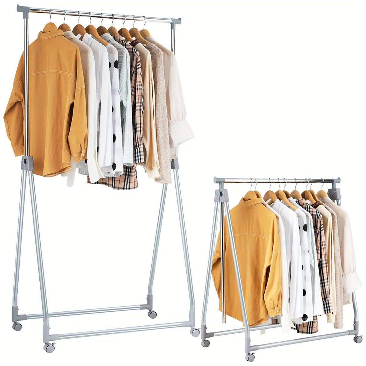 Heavy-Duty Foldable Clothing Rack with an Extendable Design And Hanging Rod
Heavy-Duty Foldable Clothing Rack with an Extendable Design And Hanging Rod