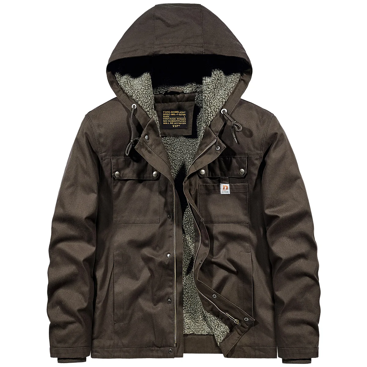 Мужская зимняя хлопковая куртка VIP с утепленной флисовой подкладкой, с капюшоном, в стиле ретро, рабочая одежда, модная теплая куртка, молодежная повседневная свободная куртка
Мужская зимняя хлопковая куртка VIP с утепленной флисовой подкладкой, с капюшоном, в стиле ретро, рабочая одежда, модная теплая куртка, молодежная повседневная свободная куртка