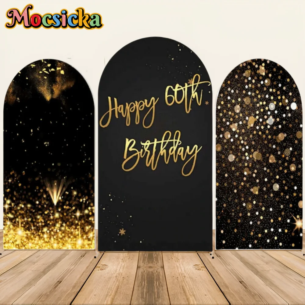 Black Gold Glitter Party Balloon Arch Background Covers Customized Design Decoration Elastic Fabric Arch Backdrop
Black Gold Glitter Party Balloon Arch Background Covers Customized Design Decoration Elastic Fabric Arch Backdrop