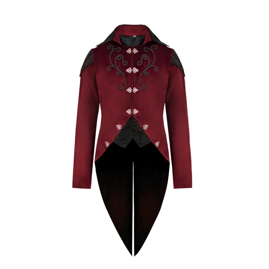Средневековый двор Хэллоуин Кружевной смокинг с вышивкой Dr Stage Performance Косплей Фотофоя Костюм Длинный све средней длины 
Средневековый двор Хэллоуин Кружевной смокинг с вышивкой Dr Stage Performance Косплей Фотофоя Костюм Длинный све средней длины