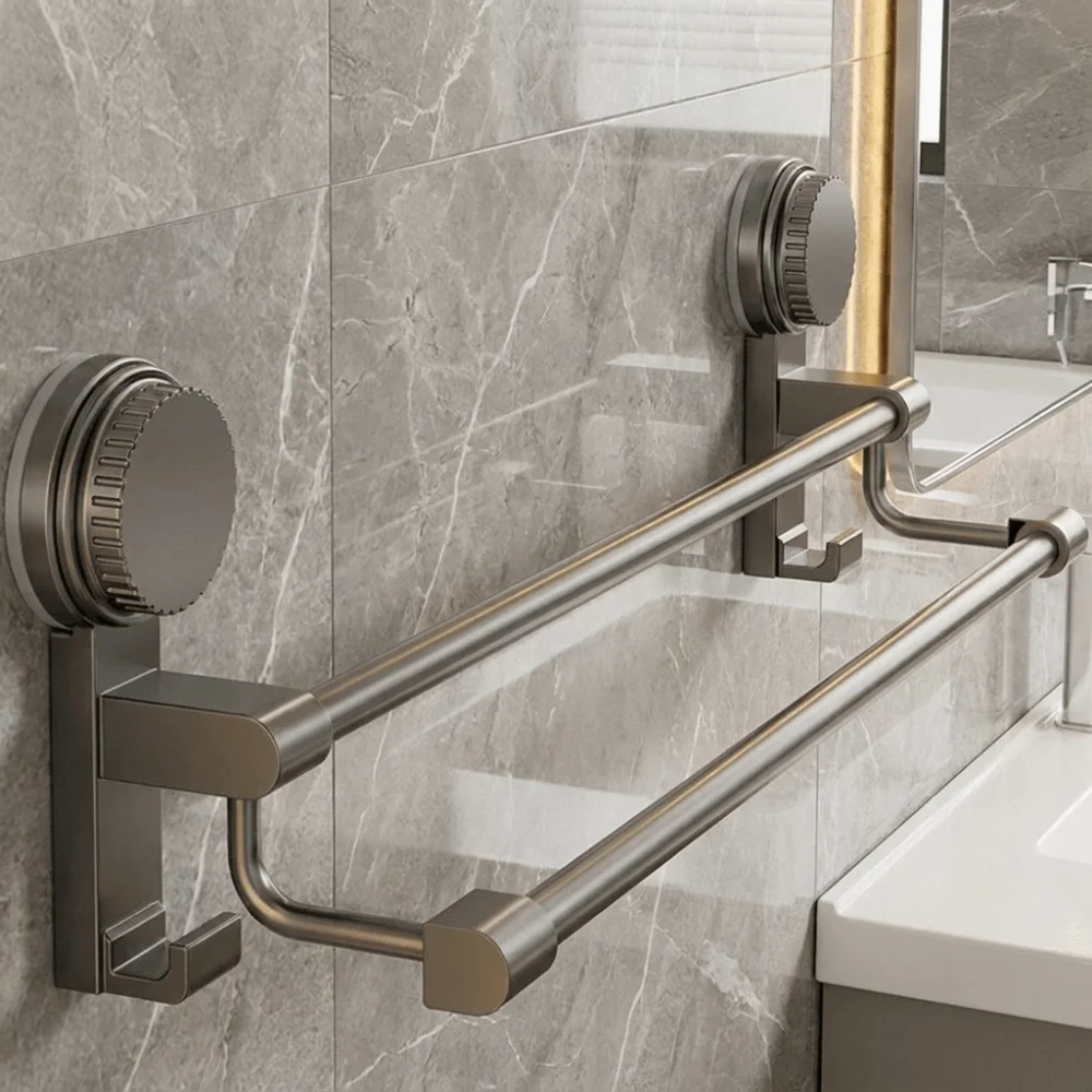 Suction Cup Style Towel Storage Rack Wall-Mounted Single/Double Bar Towel Holder Space Saving Multi-functional Towel Bar
Suction Cup Style Towel Storage Rack Wall-Mounted Single/Double Bar Towel Holder Space Saving Multi-functional Towel Bar