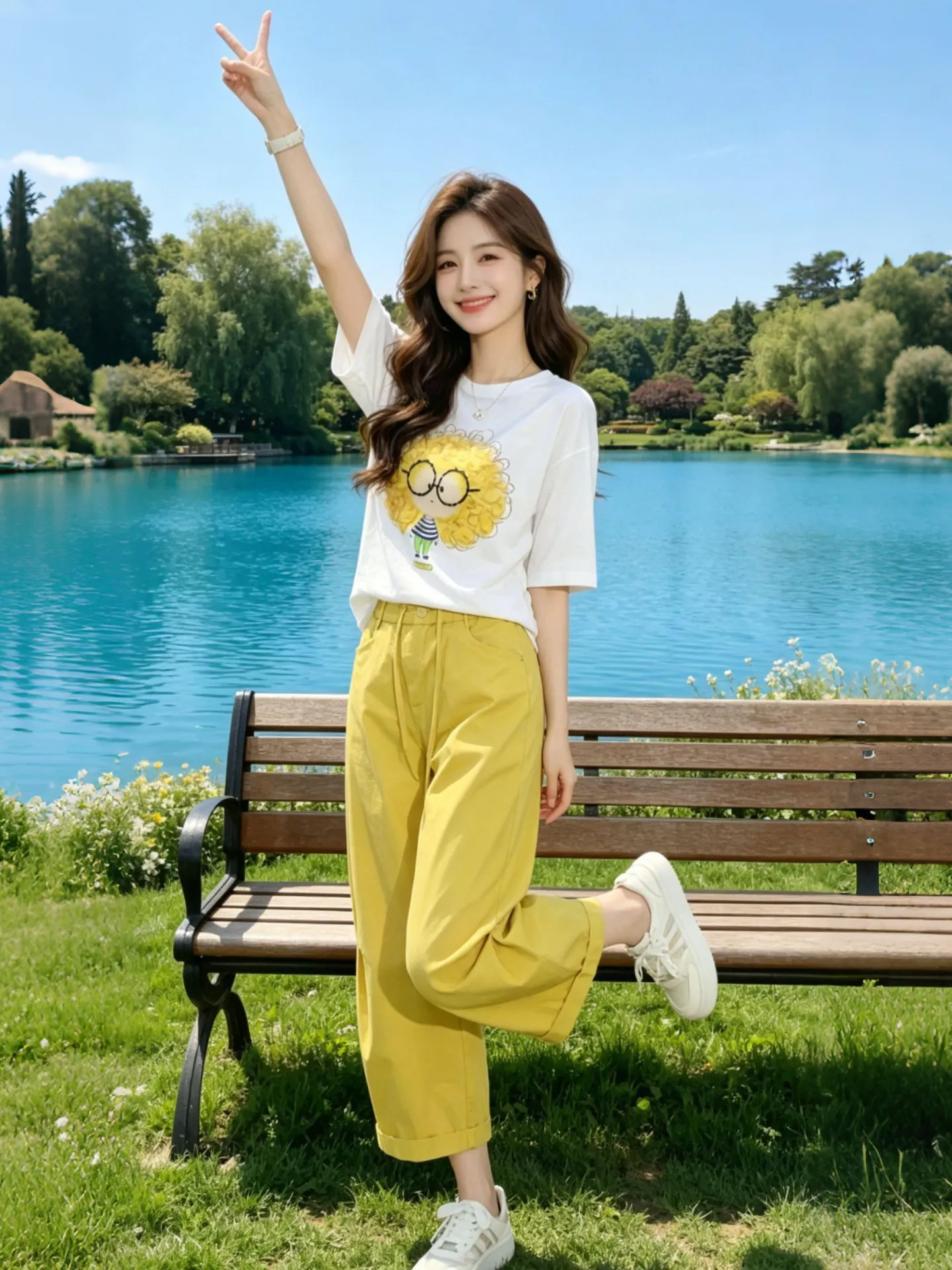 Korean Style Summer New Fashion Short Sleeve T-Shirt Set Casual Pants High Waist Breathable round Neck Two-Piece Women's Suit
Korean Style Summer New Fashion Short Sleeve T-Shirt Set Casual Pants High Waist Breathable round Neck Two-Piece Women's Suit