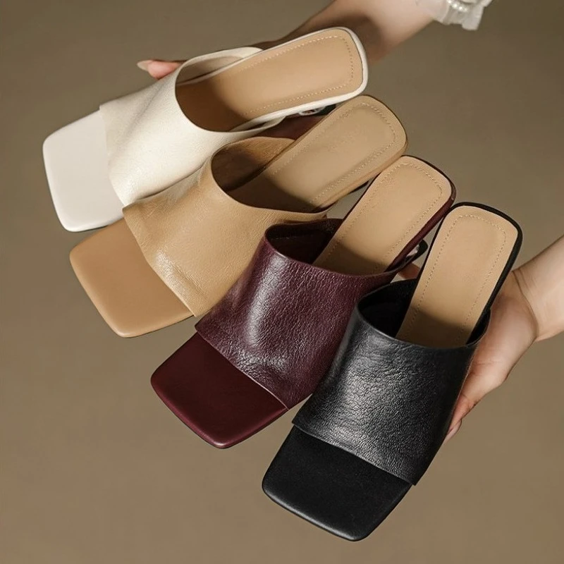 Square Toe Strange Style Heels Women Slippers Street Style Soft Leather Banquet Party Dress Slide 2026 New Summer Shoes
Square Toe Strange Style Heels Women Slippers Street Style Soft Leather Banquet Party Dress Slide 2026 New Summer Shoes