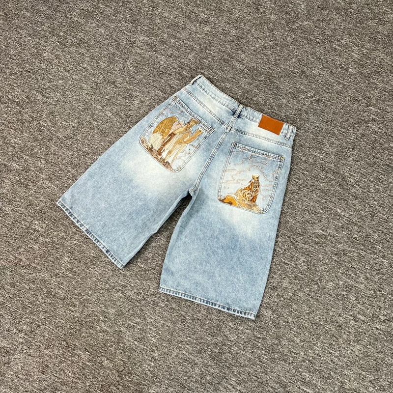 American Style Trend Derschutze Denim Shorts High Quality Retro Streetwear Logo Embroidery Pattern Jeans
American Style Trend Derschutze Denim Shorts High Quality Retro Streetwear Logo Embroidery Pattern Jeans