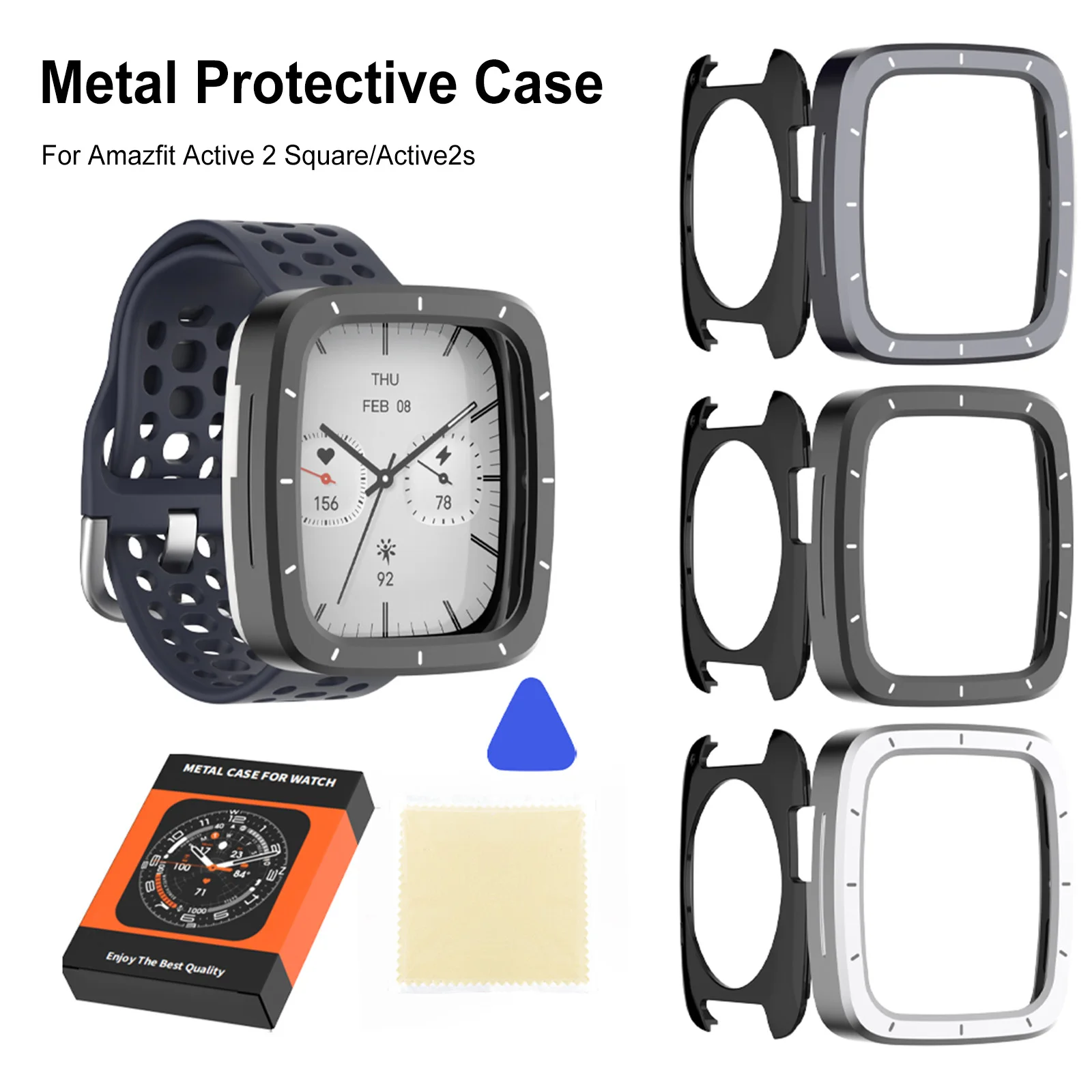 Металлический чехол для Amazfit Active 2, квадратный защитный чехол, пленка из закаленного стекла, жесткий защитный чехол для умных часов
Металлический чехол для Amazfit Active 2, квадратный защитный чехол, пленка из закаленного стекла, жесткий защитный чехол для умных часов