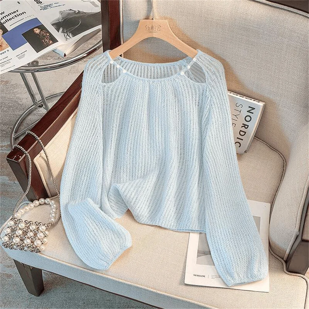 Spring Autumn Loose Sweet Knitting Tops Korean Style Long Sleeve O-neck Hollow Out Pullovers New Hollow Out Thin Sweaters Women
Spring Autumn Loose Sweet Knitting Tops Korean Style Long Sleeve O-neck Hollow Out Pullovers New Hollow Out Thin Sweaters Women