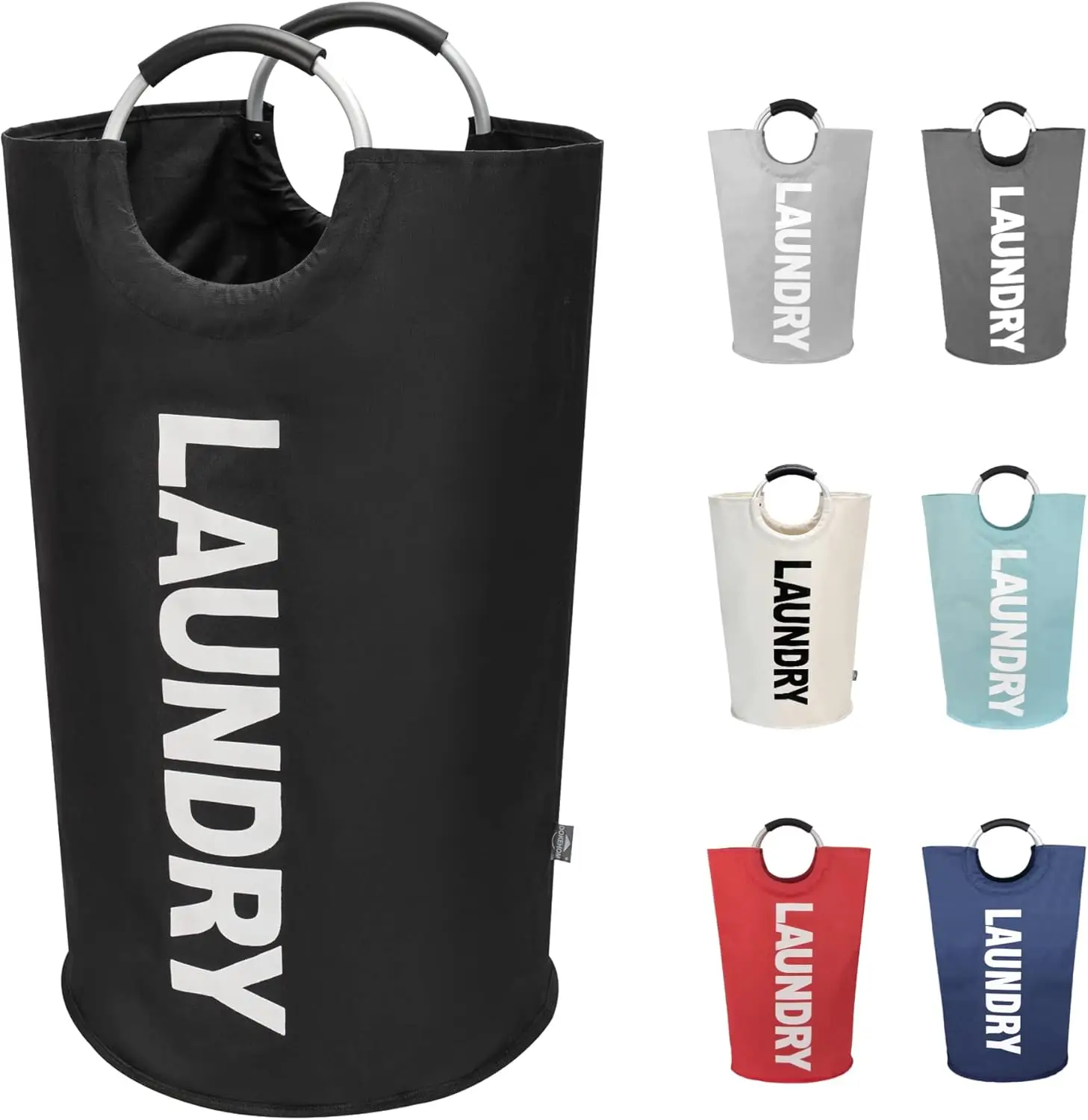 90L Large Collapsible Laundry Basket with Soft Handle, Foldable Clothes Hamper in Black
90L Large Collapsible Laundry Basket with Soft Handle, Foldable Clothes Hamper in Black