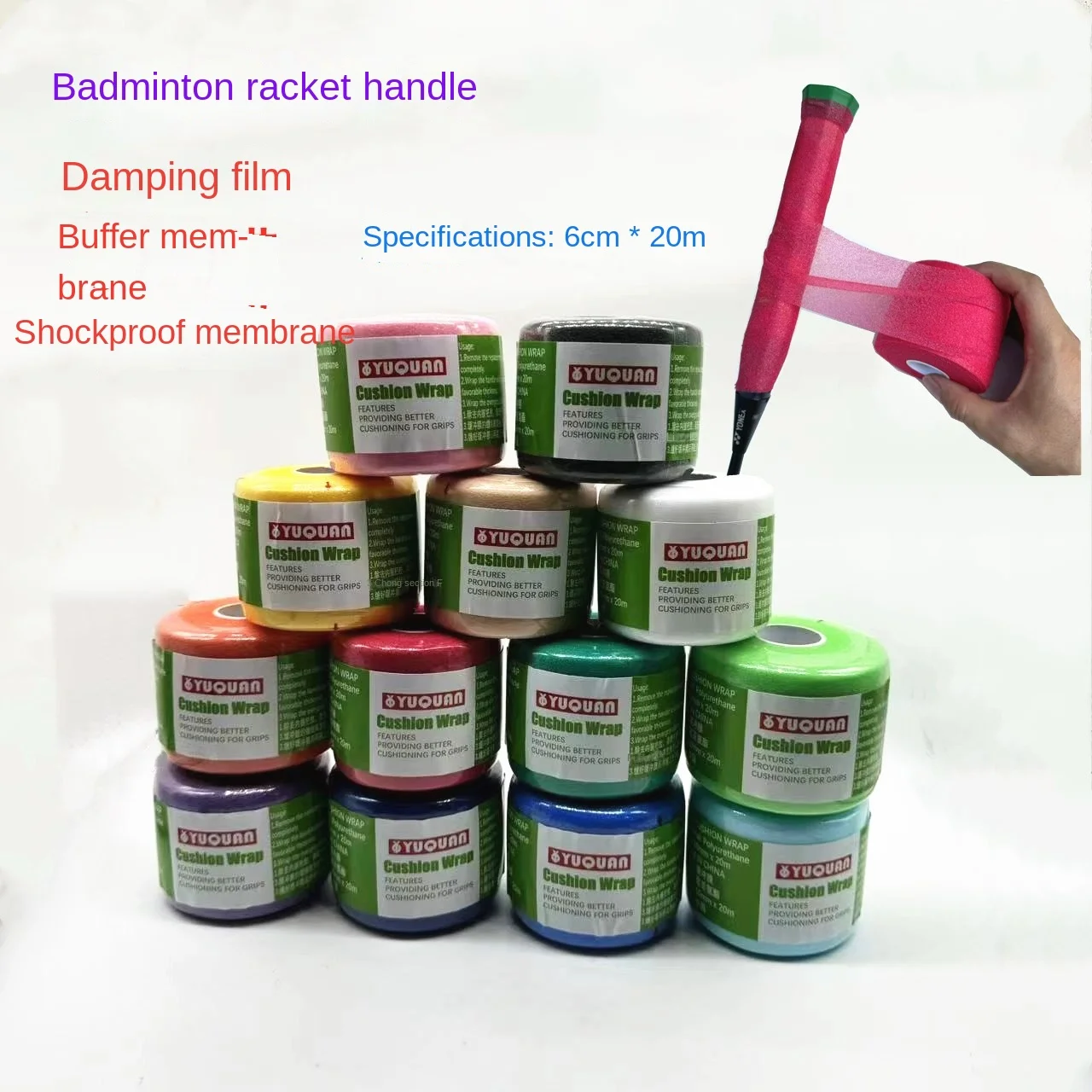 Badminton racket buffer film tennis racket hand glue base film skin film grip handle shock-proof base film shock absorption
Badminton racket buffer film tennis racket hand glue base film skin film grip handle shock-proof base film shock absorption
