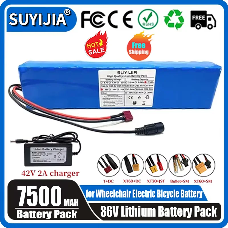 2024 New 10S3P 36V 7500mAh Battery Pack 18650 Rechargeable Lithium Battery for Electric Tools Electric Scooter with Built-in BMS
2024 New 10S3P 36V 7500mAh Battery Pack 18650 Rechargeable Lithium Battery for Electric Tools Electric Scooter with Built-in BMS
