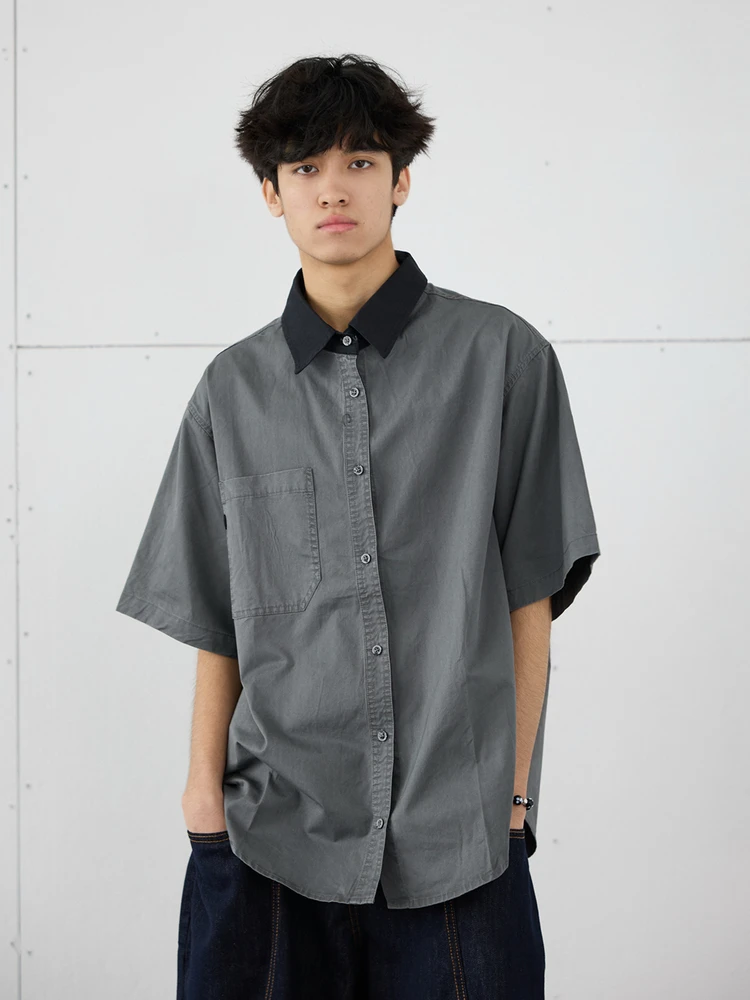 Spring Summer New Loose Fit Color Blo Collared ort Sve Men's irt Artistic Sle Polyester Fiber Youthful Trend
Spring Summer New Loose Fit Color Blo Collared ort Sve Men's irt Artistic Sle Polyester Fiber Youthful Trend
