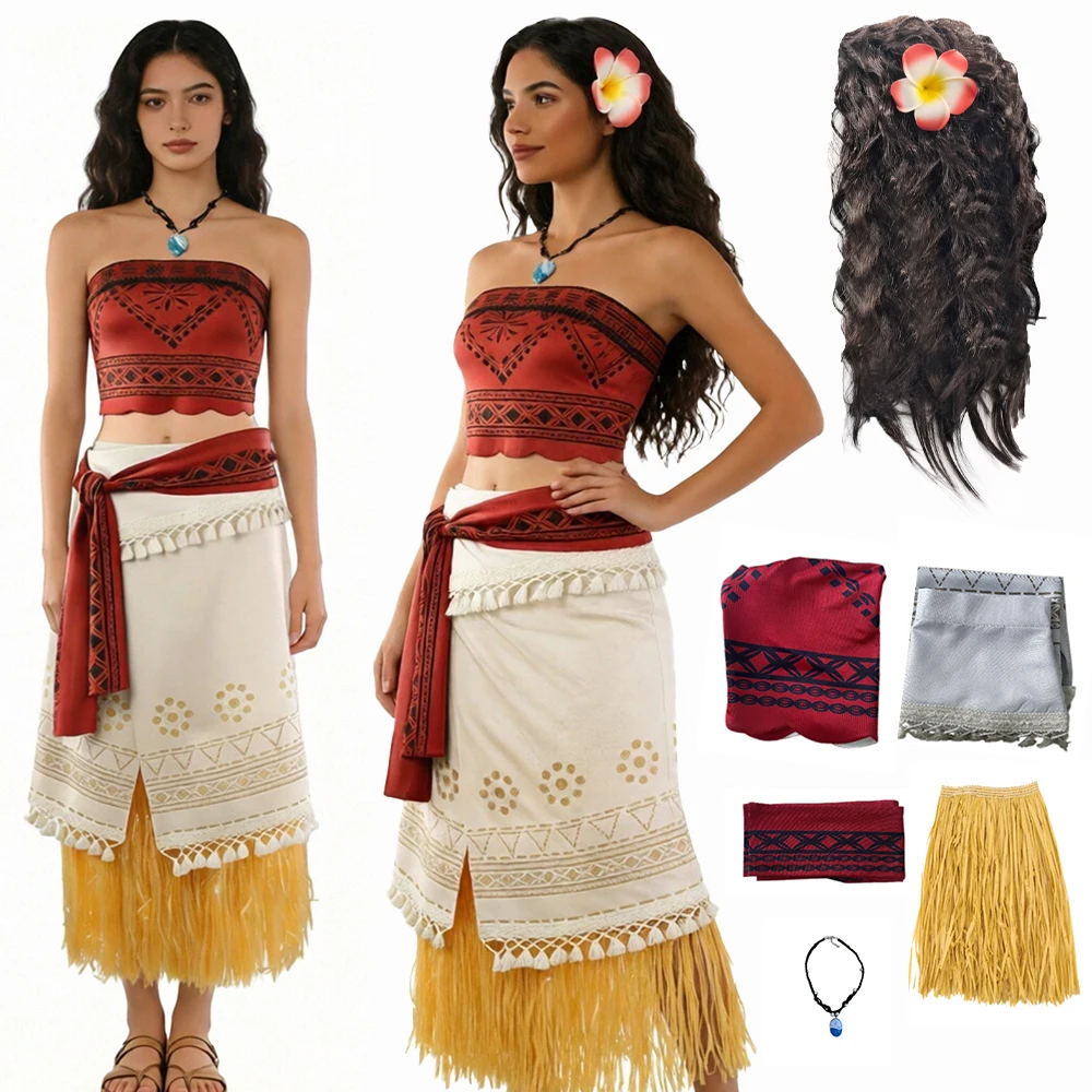 Women's Movie Cosplay Costume Set Tropical Island-Style Strapless Printed Top and Ethnic-Style Fringed Midi Skirt Halloween Suit
Women's Movie Cosplay Costume Set Tropical Island-Style Strapless Printed Top and Ethnic-Style Fringed Midi Skirt Halloween Suit