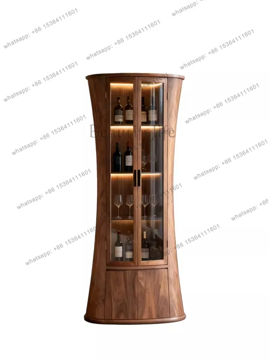 Italian minimalist North American black walnut wine cabinet living room solid wood glass sideboard
Italian minimalist North American black walnut wine cabinet living room solid wood glass sideboard