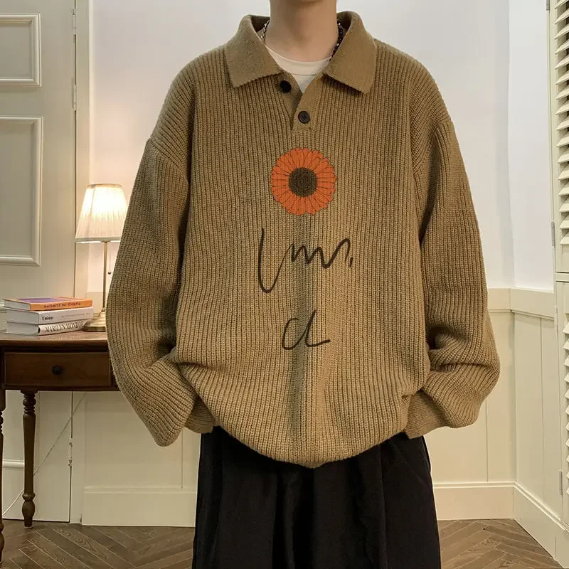 American High Street Men and Women Trendy Personality Coffee Color Collar Sweater Couple Autumn/Winter High Street Knitwear Top
American High Street Men and Women Trendy Personality Coffee Color Collar Sweater Couple Autumn/Winter High Street Knitwear Top