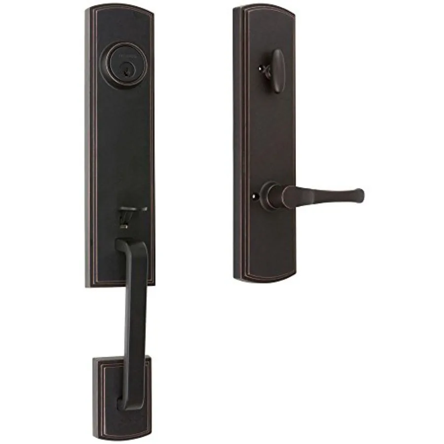 Callan by Hardware Briona Exterior Single Cylinder Front Door Handleset with Lever with Full Interior Plate, 1-3/8 to 1-3/4 inc
Callan by Hardware Briona Exterior Single Cylinder Front Door Handleset with Lever with Full Interior Plate, 1-3/8 to 1-3/4 inc