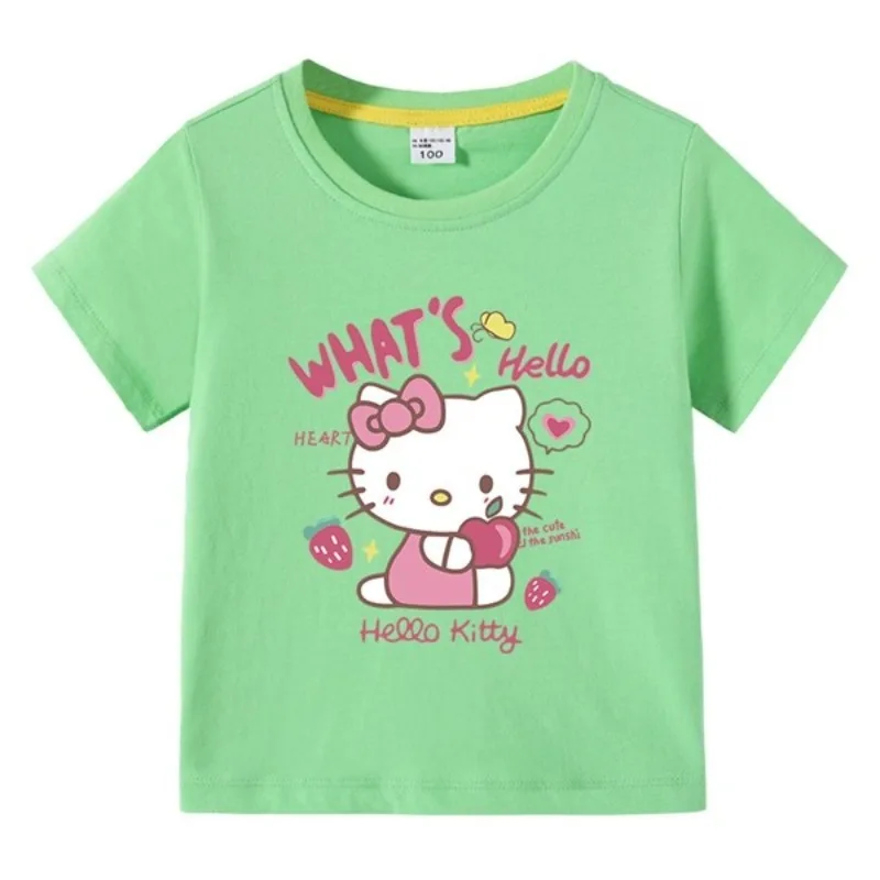 Cute and Fun Hello Kitty Printed Children's T-shirt Summer Clothes Pure Cotton High School Student Parent Child Clothes
Cute and Fun Hello Kitty Printed Children's T-shirt Summer Clothes Pure Cotton High School Student Parent Child Clothes