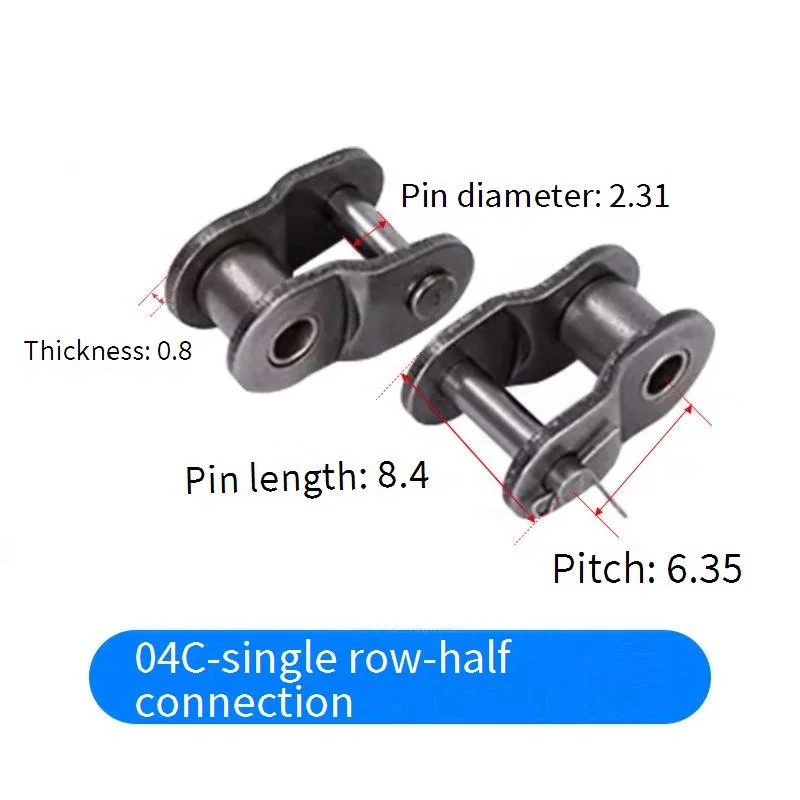 04C-1 #25 Roller Chain Connecting/Offset Links Carbon Steel Single Strand Full/Half Link 1/4 Inch 6.35mm Pitch for 04C Chain
04C-1 #25 Roller Chain Connecting/Offset Links Carbon Steel Single Strand Full/Half Link 1/4 Inch 6.35mm Pitch for 04C Chain