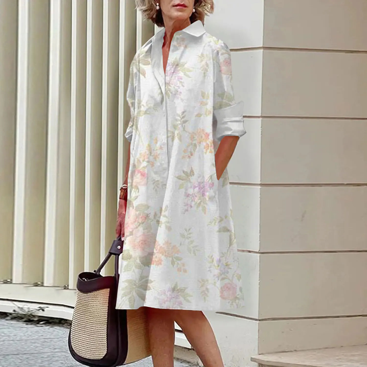 Women'S Long Sleeved T-Shirt Floral Print Top Loose Lapel Pocket Jacket Women'S Party Elegant Dress Fashionable Autumn Shirt
Women'S Long Sleeved T-Shirt Floral Print Top Loose Lapel Pocket Jacket Women'S Party Elegant Dress Fashionable Autumn Shirt