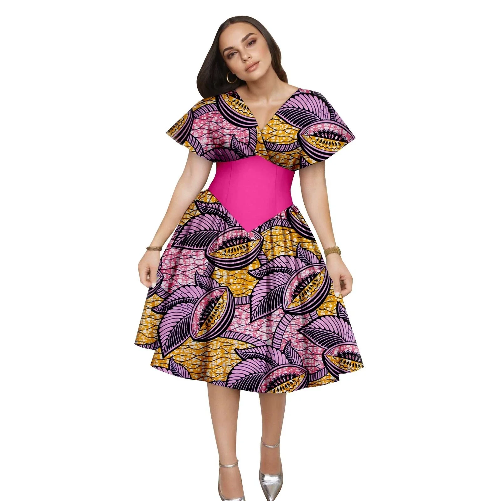 Африканское женское платье Африканская одежда с v-образным вырезом и расклешенными рукавами с высокой талией Элегантное платье Женские сексуальные платья для свадебной вечеринки Винтаж
Африканское женское платье Африканская одежда с v-образным вырезом и расклешенными рукавами с высокой талией Элегантное платье Женские сексуальные платья для свадебной вечеринки Винтаж