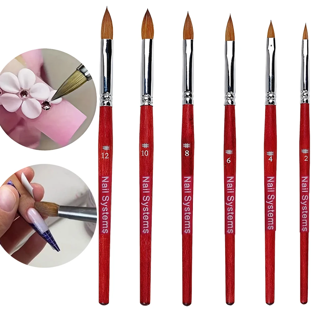 5/6Pcs Acrylic Powder Nail Art Brush Red Round Wooden Handle Nail Art Mink Brush Gel Builder Nail Tool UV Gel Carving Flower Pen 
5/6Pcs Acrylic Powder Nail Art Brush Red Round Wooden Handle Nail Art Mink Brush Gel Builder Nail Tool UV Gel Carving Flower Pen