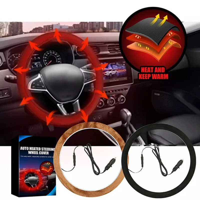 38cm Car Steering Wheel Heating Cover 12V Quick Warmer Auto Steering Wheel-cover Non-Slip Soft Wheel Wrap Cover Car Accessories
38cm Car Steering Wheel Heating Cover 12V Quick Warmer Auto Steering Wheel-cover Non-Slip Soft Wheel Wrap Cover Car Accessories