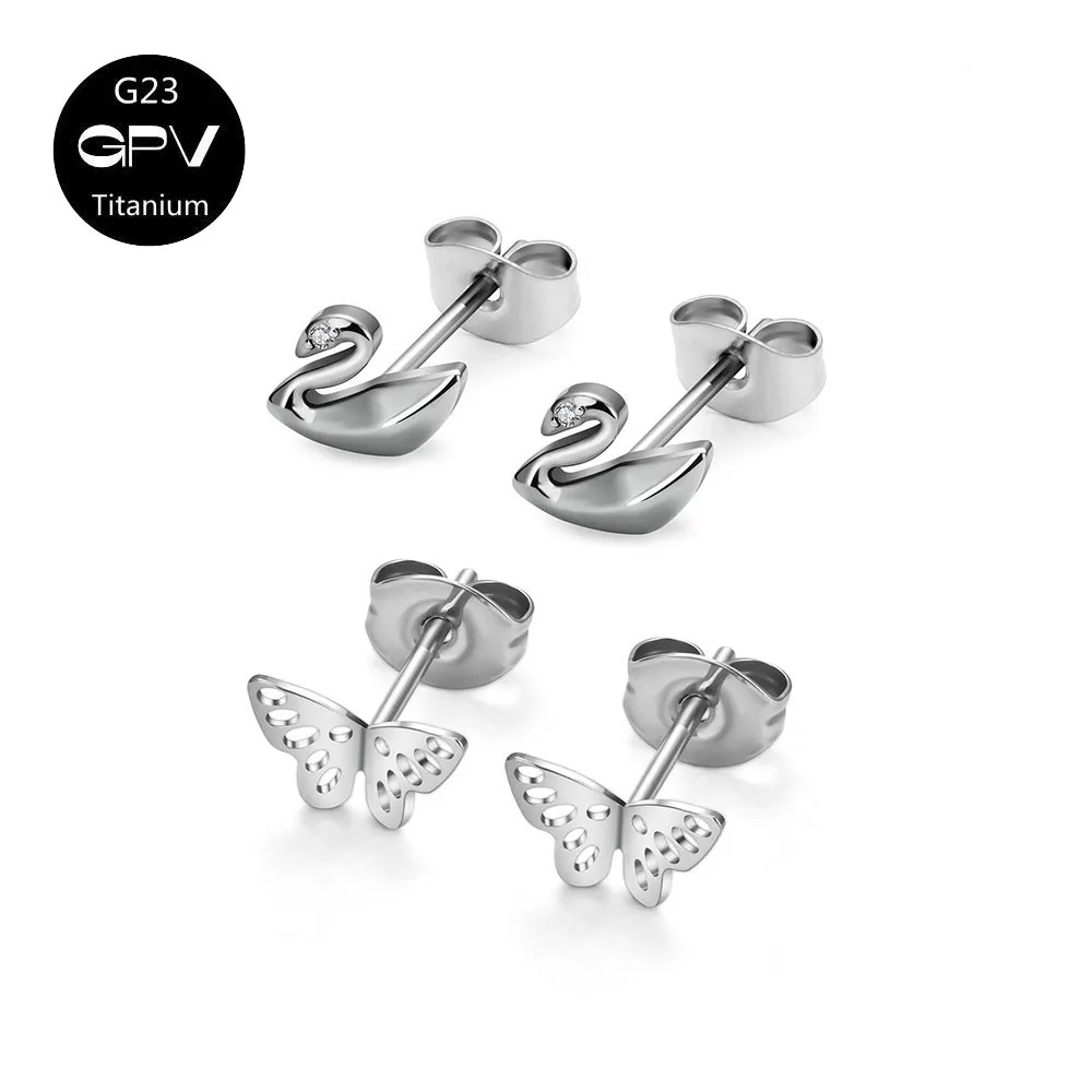 Wholesale ASTM G23 Titanium Hollow Butterfly Swan Earrings Fashionable Butterfly Earplugs Women's Perforated Jewelry Earrings
Wholesale ASTM G23 Titanium Hollow Butterfly Swan Earrings Fashionable Butterfly Earplugs Women's Perforated Jewelry Earrings