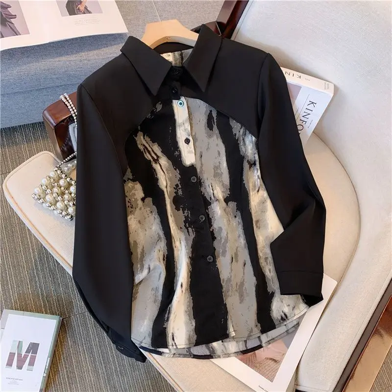 Y2k Lapel Neck Tie Dye Patchwork Shirt for Women Loose Long Sleeved Blusas Mujer Spring Autumn New Single Breasted Blouses
Y2k Lapel Neck Tie Dye Patchwork Shirt for Women Loose Long Sleeved Blusas Mujer Spring Autumn New Single Breasted Blouses