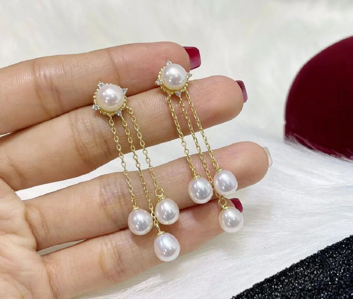 Tassel temperament earrings AAAA5-8mm natural pearl earrings 925s
Tassel temperament earrings AAAA5-8mm natural pearl earrings 925s