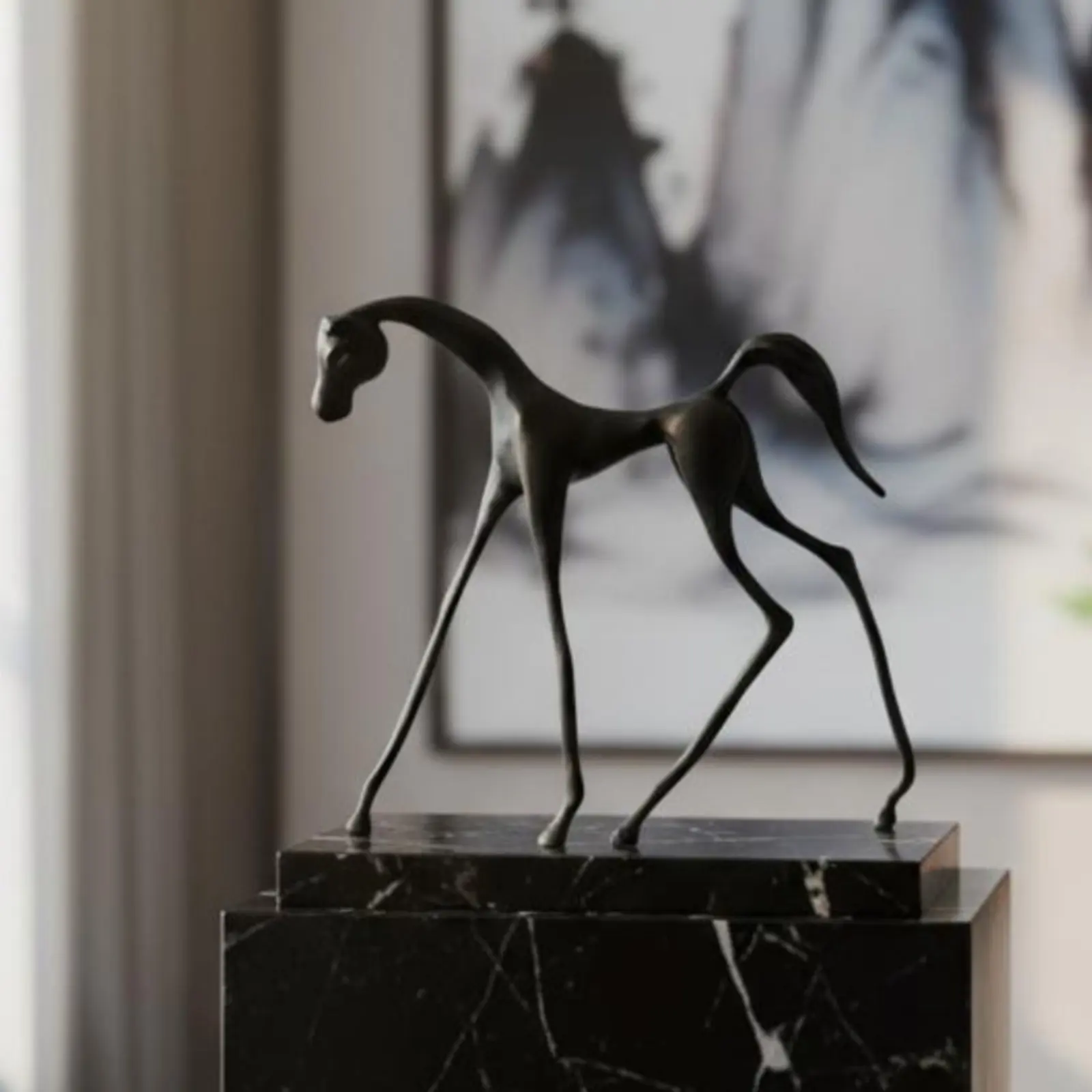 2 Pieces Horse Metal Sculpture Solid Base Abstract Horse Sculpture Decor Piece Lifelike for Entryway
2 Pieces Horse Metal Sculpture Solid Base Abstract Horse Sculpture Decor Piece Lifelike for Entryway