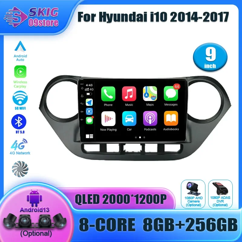 Android 13 для Hyundai i10 2014 - 2017 Автомобильный плеер радио мультимедийная навигация беспроводной Carplay стерео головное устройство экран 2DIN
Android 13 для Hyundai i10 2014 - 2017 Автомобильный плеер радио мультимедийная навигация беспроводной Carplay стерео головное устройство экран 2DIN