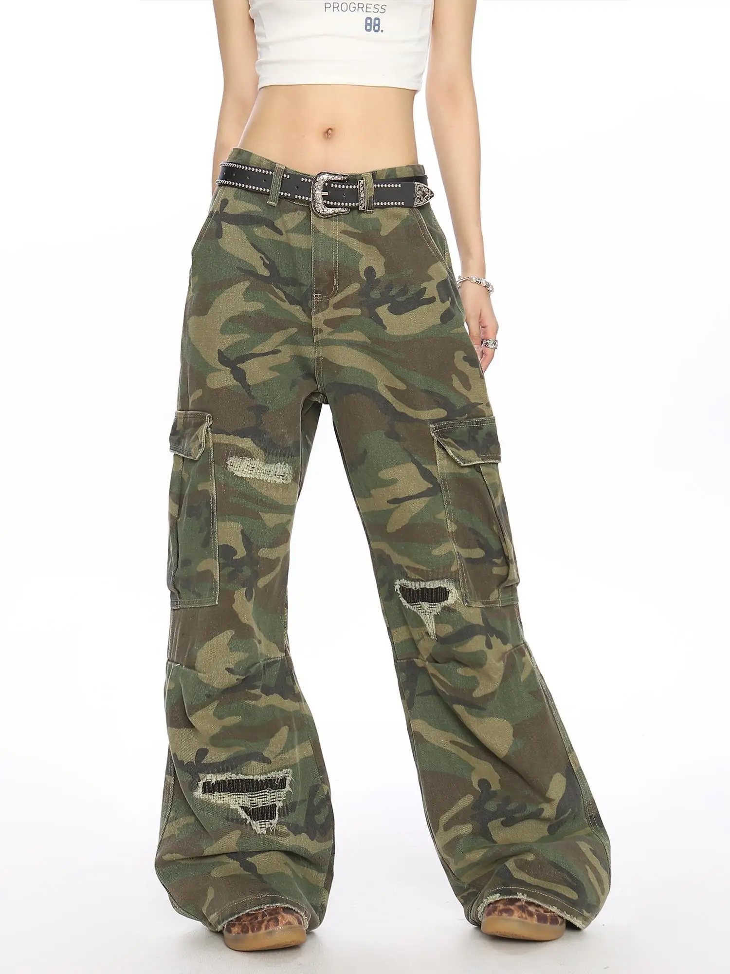 Waed out American Sle Camouflage Work Trousers Men's Women's High Street Multi ket Wide Leg Casual Long Trousers Trendy
Waed out American Sle Camouflage Work Trousers Men's Women's High Street Multi ket Wide Leg Casual Long Trousers Trendy