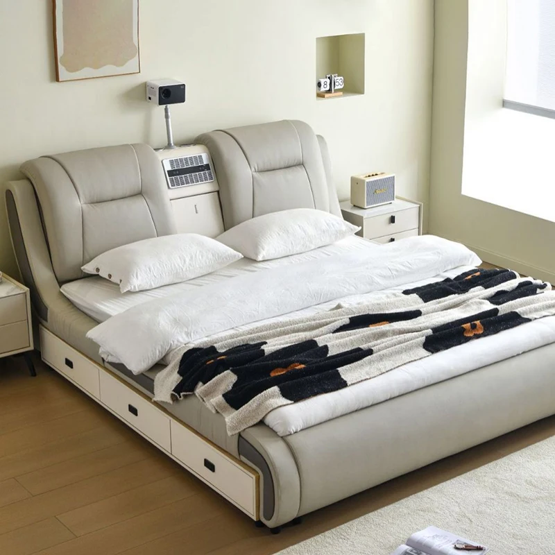 &High Quality King Size Smart Luxury Bed Multifunctional Massage King Bedroom Furniture Double Modern Smart Leather Bed
&High Quality King Size Smart Luxury Bed Multifunctional Massage King Bedroom Furniture Double Modern Smart Leather Bed
