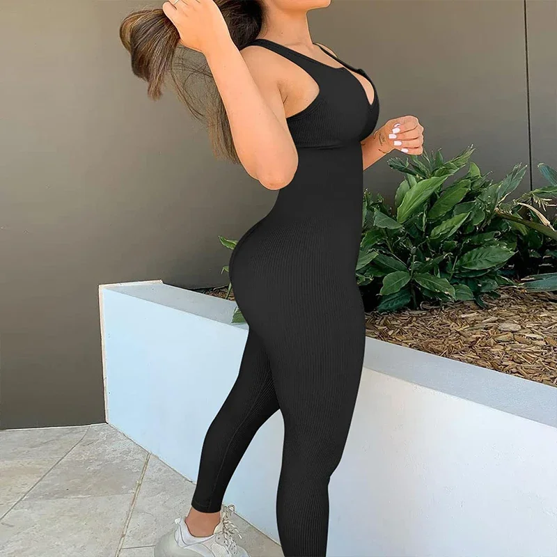 Black Jumpsuits Women Summer New Sleeveless Sexy Casual Solid Rompers Streetwear Slim Club Fashion Sports Fitness Yoga Jumpsuits
Black Jumpsuits Women Summer New Sleeveless Sexy Casual Solid Rompers Streetwear Slim Club Fashion Sports Fitness Yoga Jumpsuits